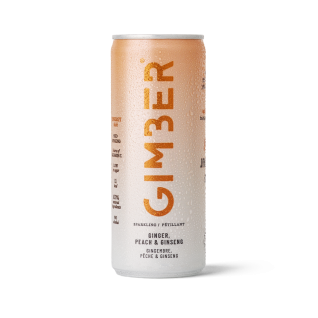 Gimber Zázvor, broskyňa & ženšen, bio perlivý nápoj, 250 ml
