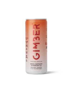 Gimber Zázvor, malina & horský čaj, bio perlivý nápoj, 250 ml