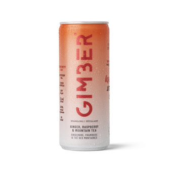 Gimber Zázvor, malina & horský čaj, bio perlivý nápoj, 250 ml