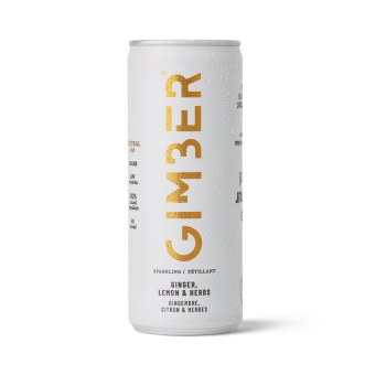 Gimber Zázvor, citrón & bylinky, bio perlivý nápoj, 250 ml