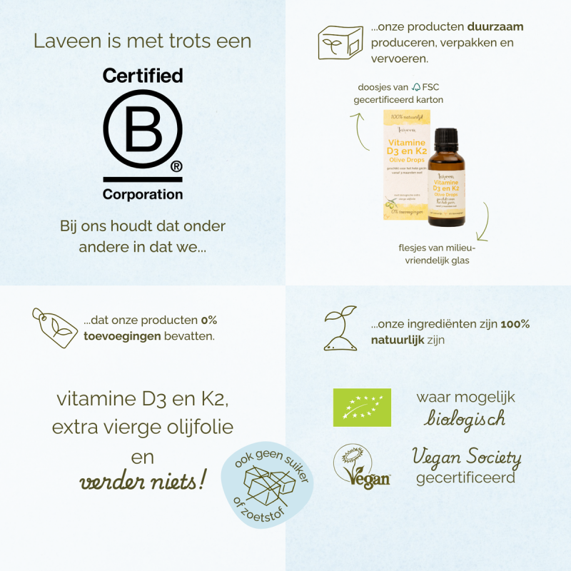 Laveen Vitamín D3 K2 pre bábätká a deti olivové kvapky 30 ml