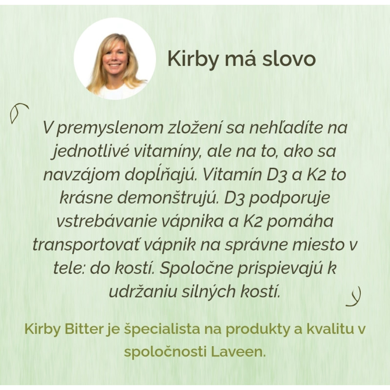 Laveen Vitamín D3 K2 pre bábätká a deti olivové kvapky 30 ml