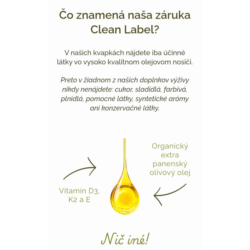 Laveen Vitamín D3 K2 pre bábätká a deti olivové kvapky 30 ml