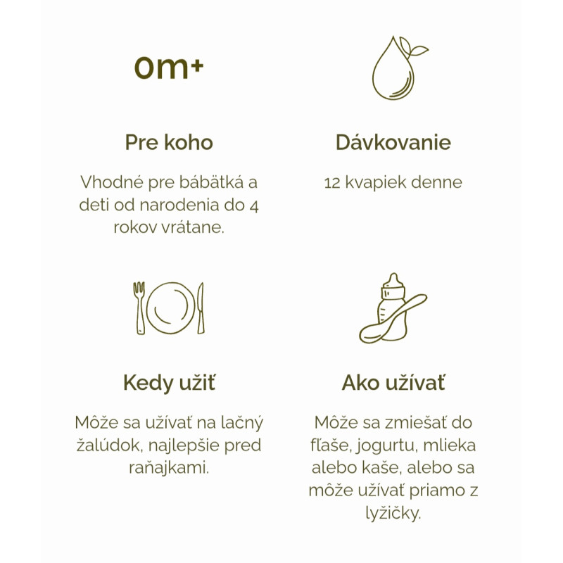 Laveen BIO Culturen probiotické kvapky pre bábätká a deti 20 ml