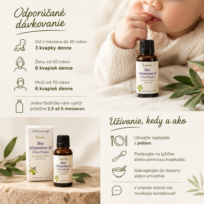 Laveen BIO Vitamín D olivové kvapky 30 ml
