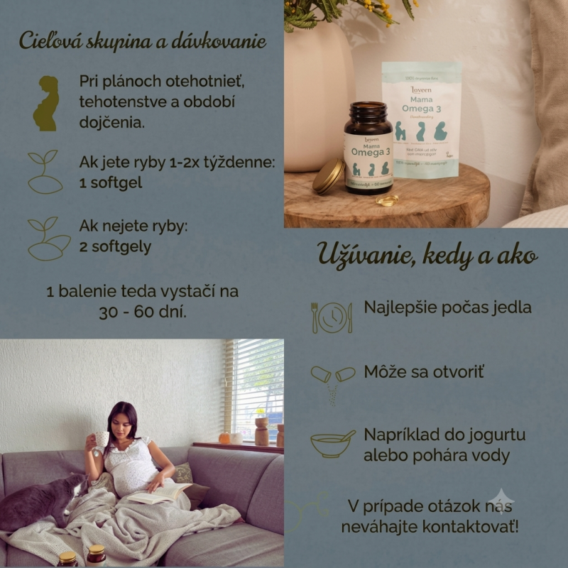 Laveen Mama Omega 3 pre tehotné (rastlinné, bohaté na DHA) 60 ks